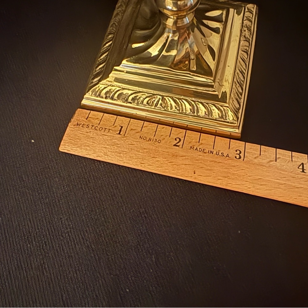 Vintage Solid Brass Pedestal Candle Holder Ralph Lauren Style Decor - Picture 5 of 8